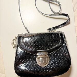 Nine West Black Textured Crossbody Bag